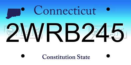 2WRB245 Connecticut License Plate