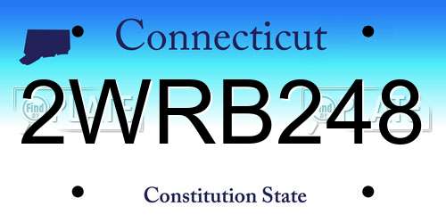 2WRB248 Connecticut License Plate