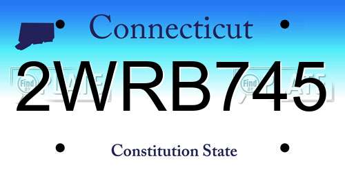 2WRB745 Connecticut License Plate