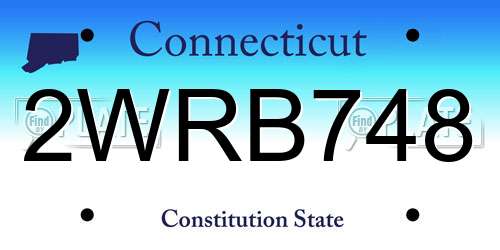 2WRB748 Connecticut License Plate