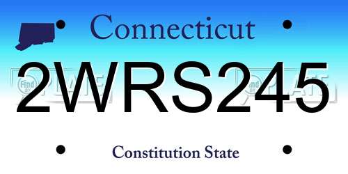 2WRS245 Connecticut License Plate