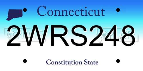 2WRS248 Connecticut License Plate