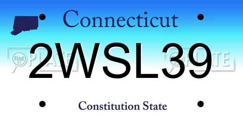 2WSL39 Connecticut License Plate