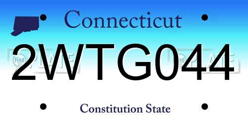 2WTG044 Connecticut License Plate