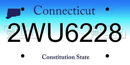 2WU6228 Connecticut License Plate