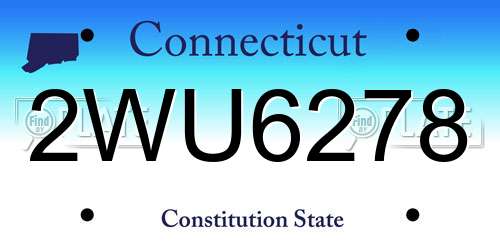 2WU6278 Connecticut License Plate