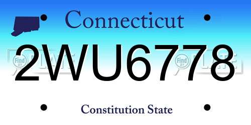2WU6778 Connecticut License Plate
