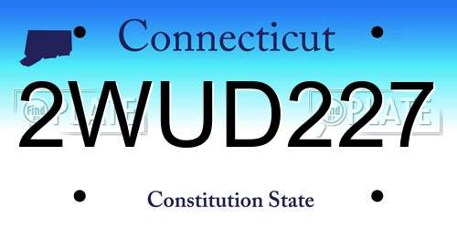 2WUD227 Connecticut License Plate