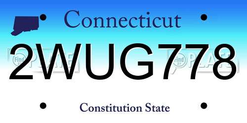 2WUG778 Connecticut License Plate