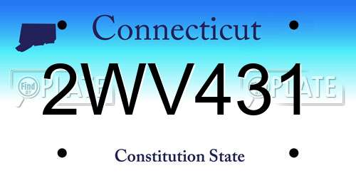 2WV431 Connecticut License Plate