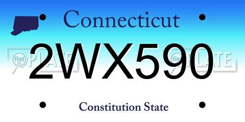 2WX590 Connecticut License Plate