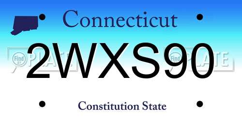 2WXS90 Connecticut License Plate