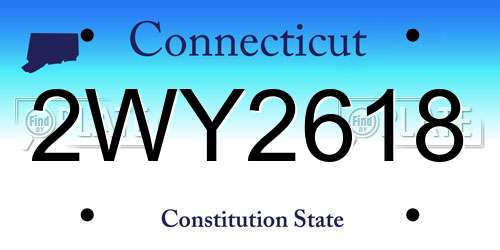 2WY2618 Connecticut License Plate
