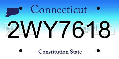 2WY7618 Connecticut License Plate
