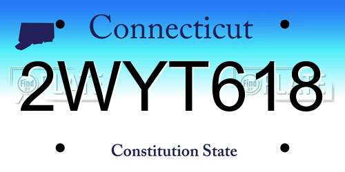 2WYT618 Connecticut License Plate