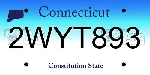 2WYT893 Connecticut License Plate