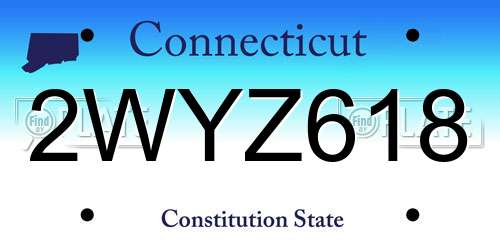 2WYZ618 Connecticut License Plate