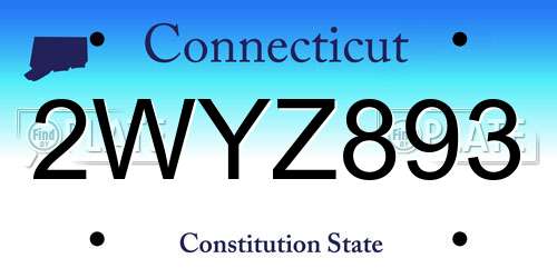 2WYZ893 Connecticut License Plate