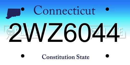 2WZ6044 Connecticut License Plate
