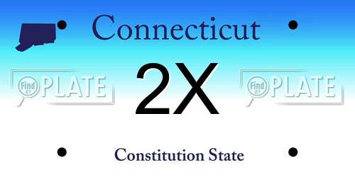 2X Connecticut License Plate