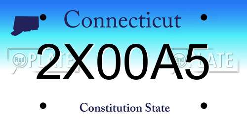 2X00A5 Connecticut License Plate