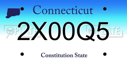 2X00Q5 Connecticut License Plate