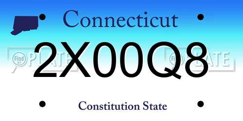 2X00Q8 Connecticut License Plate