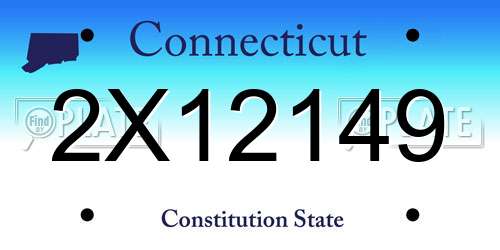 2X12149 Connecticut License Plate