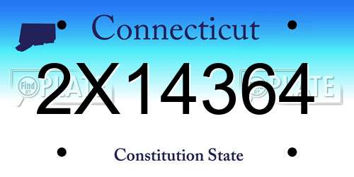2X14364 Connecticut License Plate