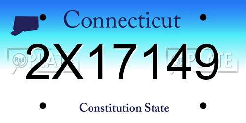 2X17149 Connecticut License Plate