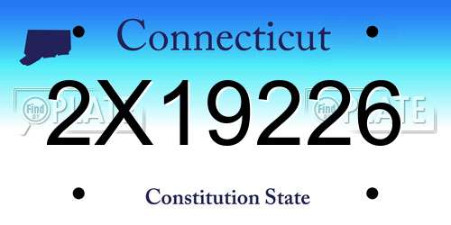 2X19226 Connecticut License Plate