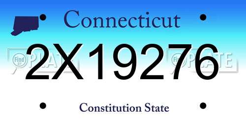 2X19276 Connecticut License Plate