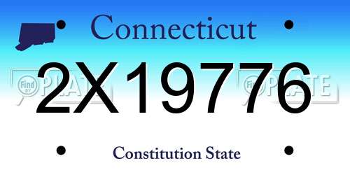 2X19776 Connecticut License Plate