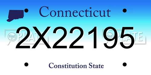 2X22195 Connecticut License Plate