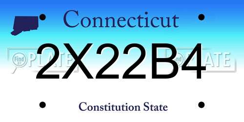 2X22B4 Connecticut License Plate