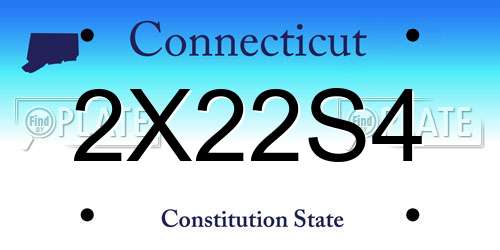 2X22S4 Connecticut License Plate