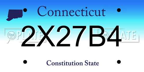 2X27B4 Connecticut License Plate