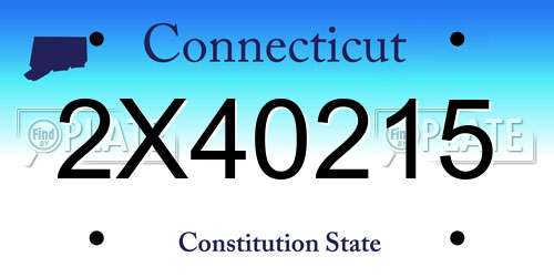 2X40215 Connecticut License Plate