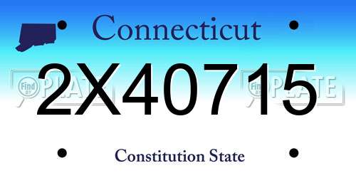 2X40715 Connecticut License Plate