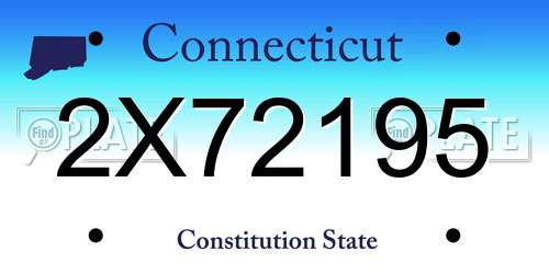 2X72195 Connecticut License Plate