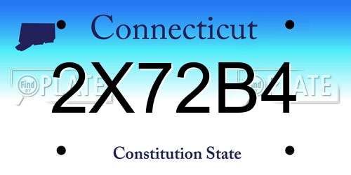 2X72B4 Connecticut License Plate