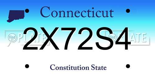 2X72S4 Connecticut License Plate