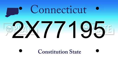 2X77195 Connecticut License Plate