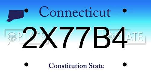 2X77B4 Connecticut License Plate