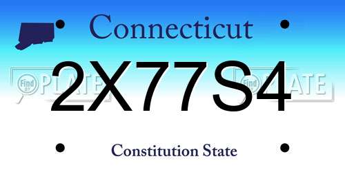 2X77S4 Connecticut License Plate