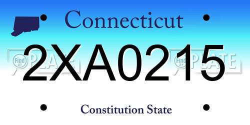 2XA0215 Connecticut License Plate