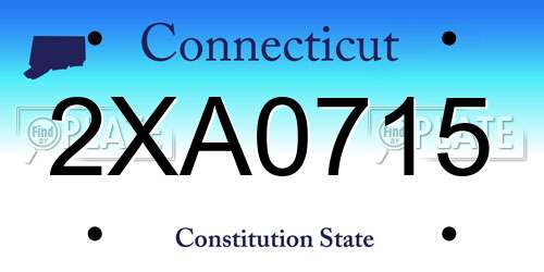 2XA0715 Connecticut License Plate