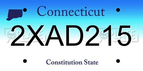 2XAD215 Connecticut License Plate