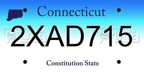 2XAD715 Connecticut License Plate