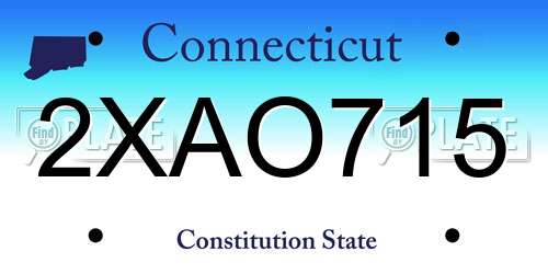 2XAO715 Connecticut License Plate